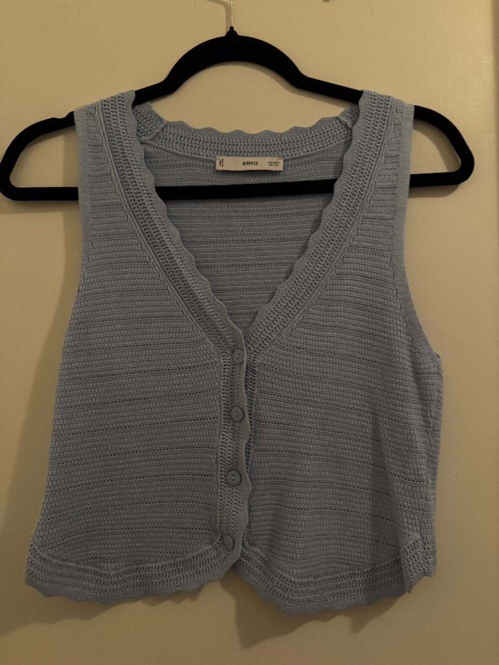 Mango Knitted Vest with Openwork Details Size S